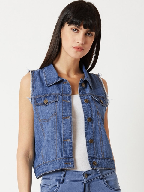 

Miss Chase Women Blue Solid Denim Jacket