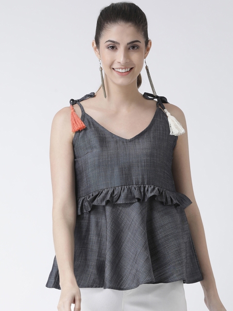 

pinwheel Women Grey Solid A-Line Top