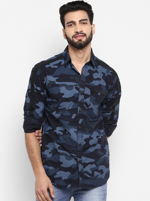

Mufti Men Blue Slim Fit Printed Casual Shirt