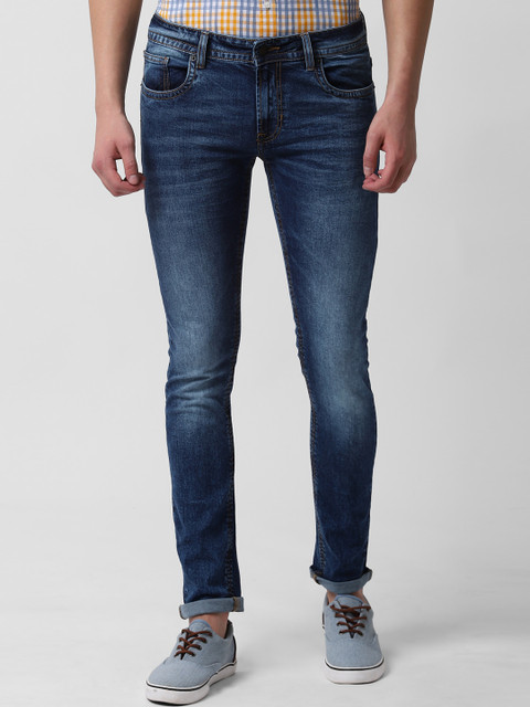 

Peter England Casuals Men Blue Skinny Fit Mid-Rise Clean Look Stretchable Jeans