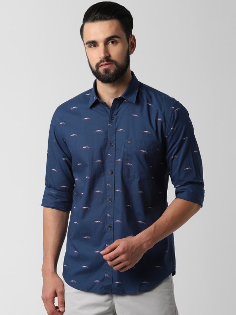 

Peter England Casuals Men Navy Blue Slim Fit Printed Casual Shirt