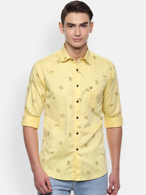 

Allen Solly Men Yellow Slim Fit Printed Casual Shirt