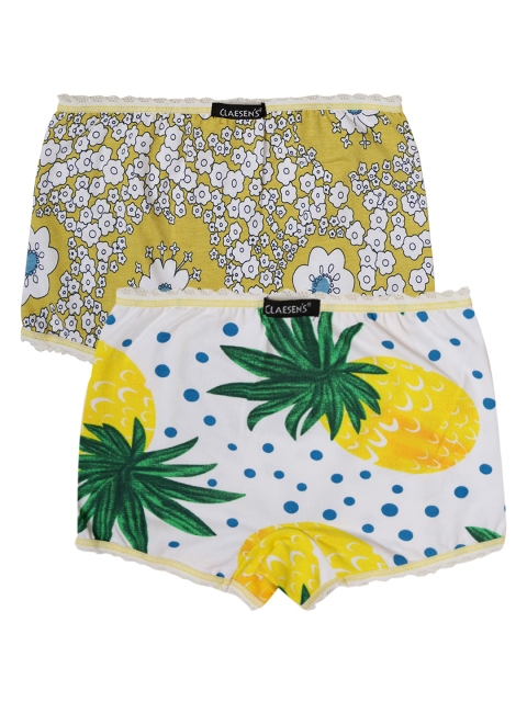 

Claesens Holland Girls Pack of 2 Assorted Boyshorts Briefs CL933, Yellow