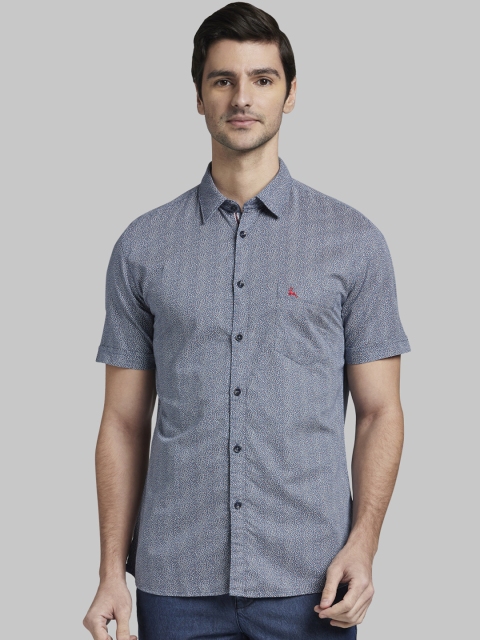 

Parx Men Grey Slim Fit Printed Casual Shirt