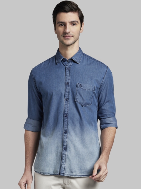 

Parx Men Blue Slim Fit Faded Casual Denim Shirt