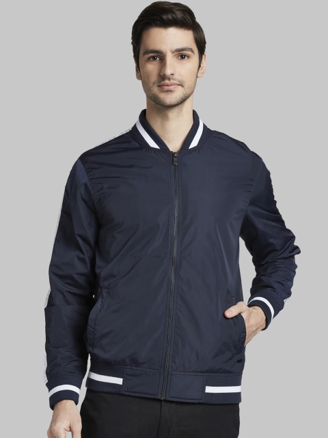 

Parx Men Blue Solid Bomber Jacket