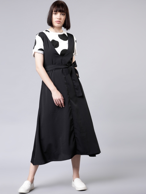 

Tokyo Talkies Women Solid Black A-Line Dress