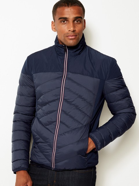

Marks & Spencer Men Navy Blue Colourblocked Puffer Jacket