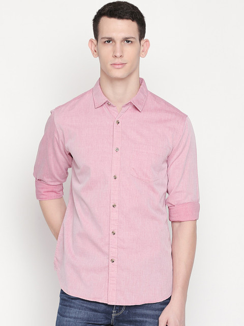 

BYFORD by Pantaloons Men Red Slim Fit Solid Casual Shirt