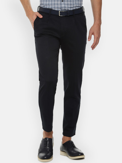 

Allen Solly Men Navy Blue Slim Fit Solid Regular Trousers