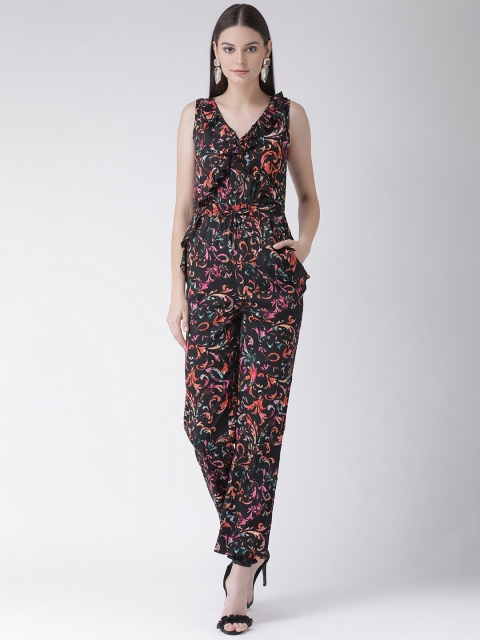 

Texco Women Black & Orange Printed Basic Jumpsuit