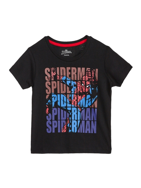 

Kids Ville Spiderman featured Black Tshirt for Boys