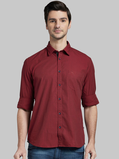 

Parx Men Red Slim Fit Solid Casual Shirt