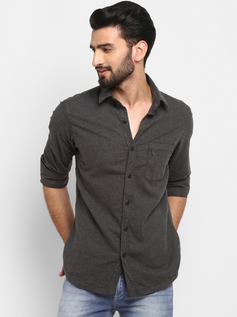 

Mufti Men Charcoal Slim Fit Solid Casual Shirt