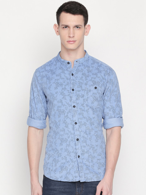 

SF JEANS by Pantaloons Men Blue Slim Fit Printed Casual Shirt