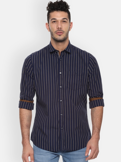

Van Heusen Sport Men Navy Blue Slim Fit Striped Casual Shirt