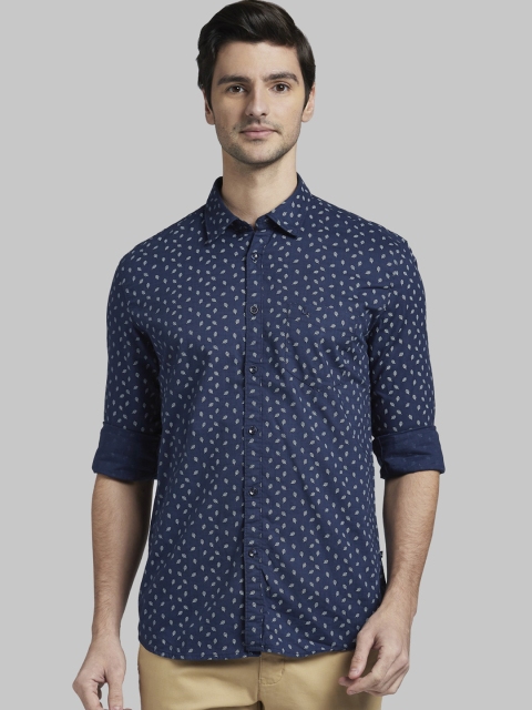 

Parx Men Blue Slim Fit Printed Casual Shirt