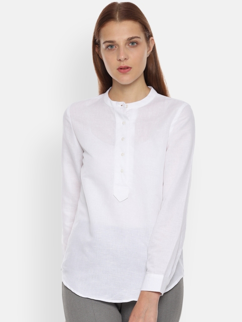 

Van Heusen Woman White Solid Shirt Style Top
