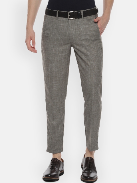 

Allen Solly Men Grey Slim Fit Self Design RegularTrousers