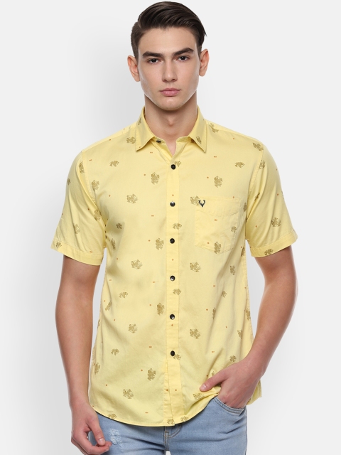 

Allen Solly Men Yellow Slim Fit Printed Casual Shirt
