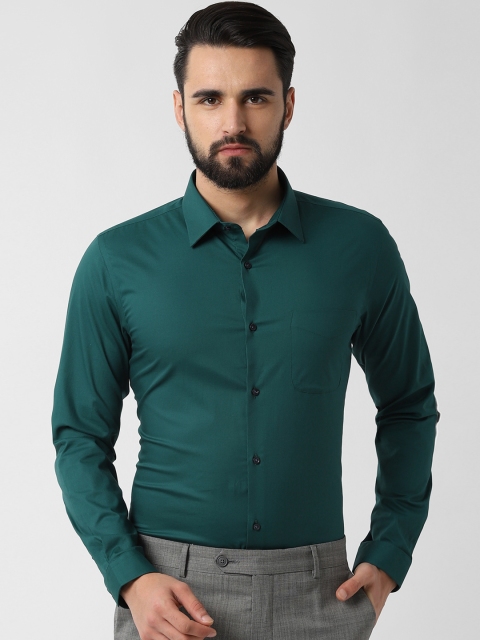 

Peter England Men Green Slim Fit Solid Formal Shirt
