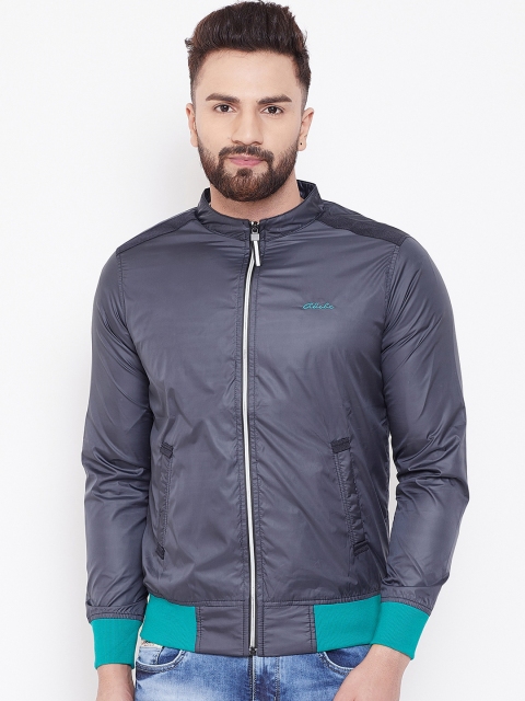 

Adobe Men Navy Blue Solid Windcheater and Water Resistant Jacket