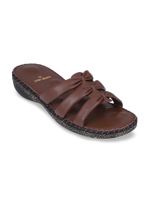 

pelle albero Women Brown Solid Open Toe Flats