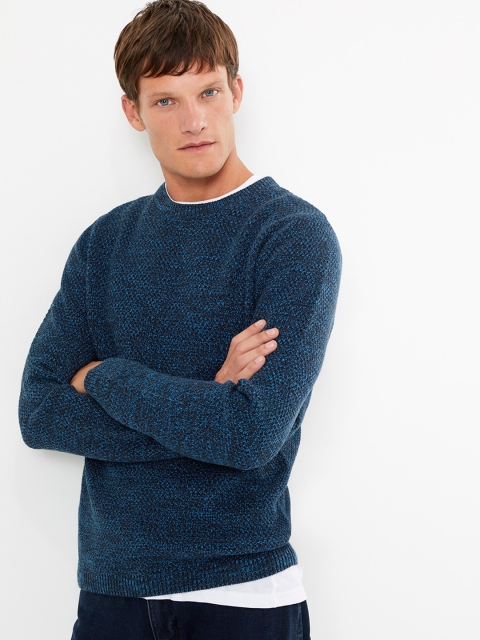 

Marks & Spencer Men Navy Blue Solid Sweater