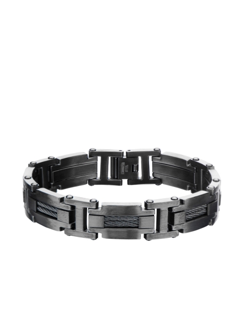 

Inox Jewelry Men Grey Stainless Steel Cuff Bracelet
