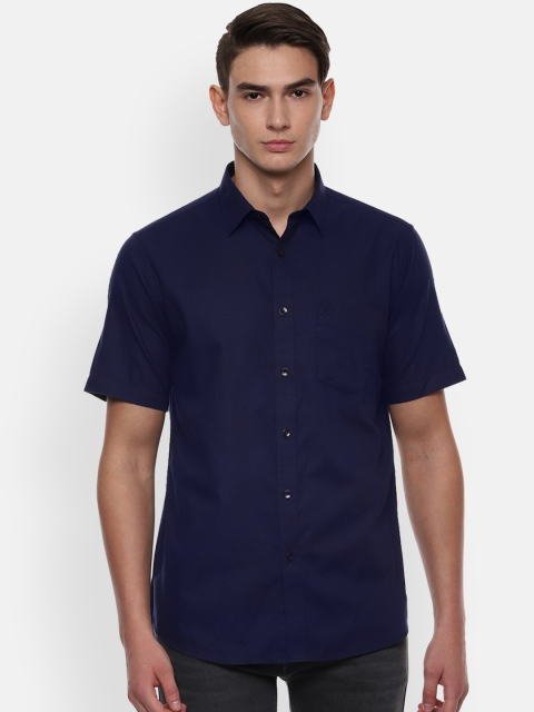 

Allen Solly Men Navy Blue Slim Fit Solid Casual Shirt