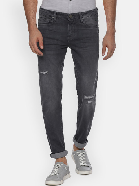 

Louis Philippe Jeans Men Grey Slim Fit Mid-Rise Low Distress Stretchable Jeans