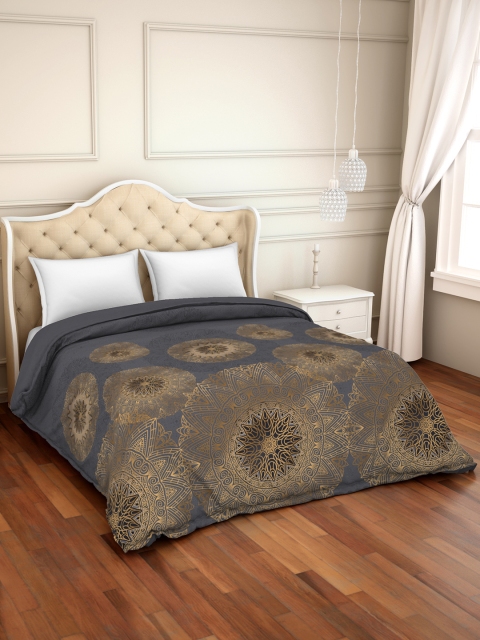 

SPACES Grey Ethnic Motifs AC Room 150 GSM Double Bed Comforter