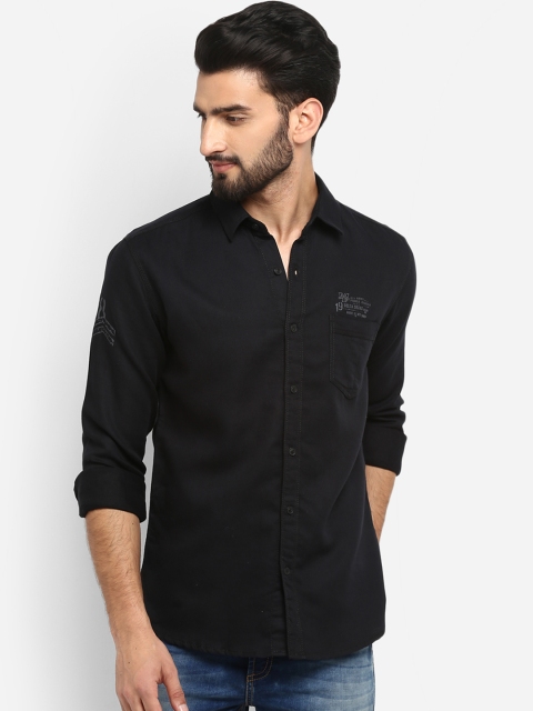 

Mufti Men Black Slim Fit Solid Casual Shirt
