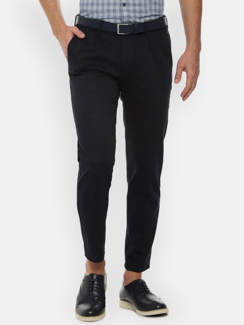 

Allen Solly Men Black Slim Fit Solid Regular Trousers