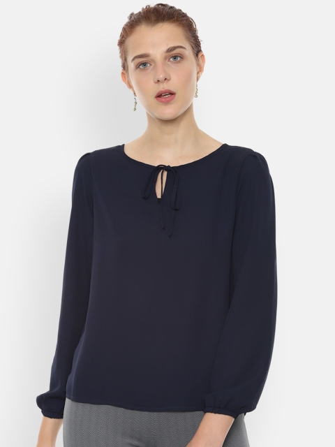 

Van Heusen Woman Navy Blue Solid Top