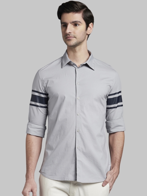

Parx Men Grey Slim Fit Solid Casual Shirt