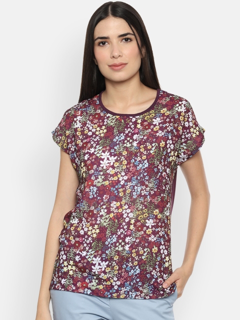 

Van Heusen Woman Purple & White Floral Print Top
