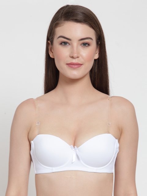 

Quttos White Solid Underwired Lightly Padded T-shirt Bra QT-20193-32B