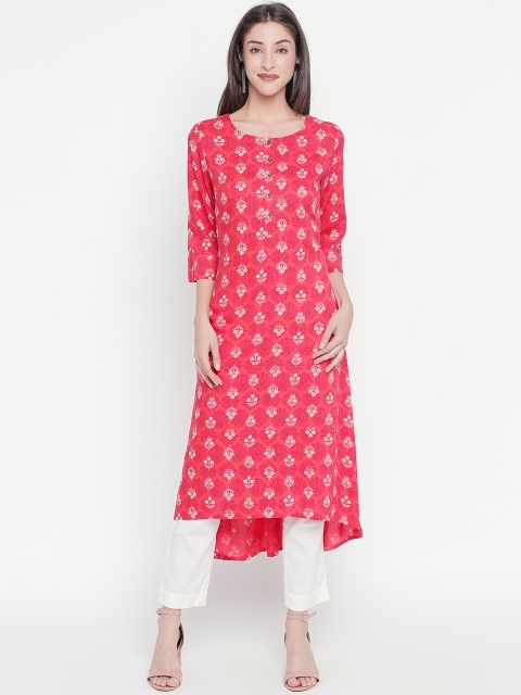 

RANGMANCH BY PANTALOONS Women Red Printed Straight Kurta