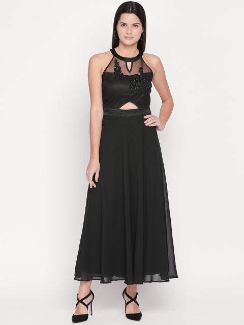 

Forever Glam by Pantaloons Women Embellished Black Maxi Dress