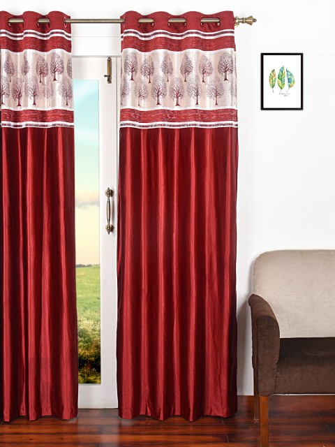 Ariana Red Single Room Darkening Long Door Curtain