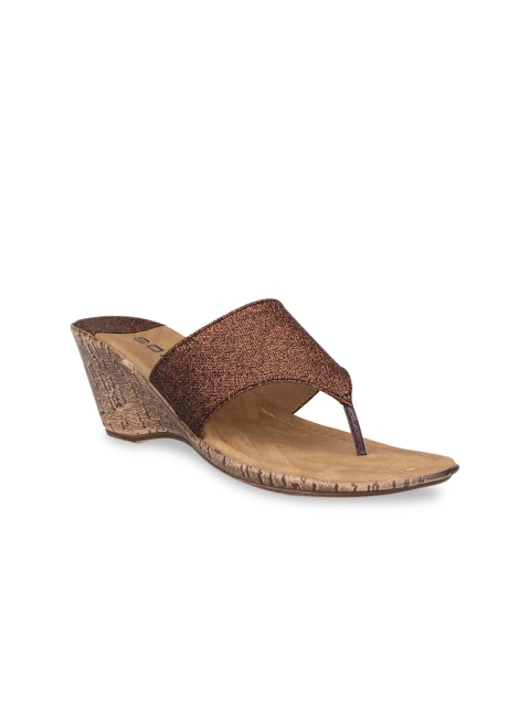 

SOLES Women Bronze-Toned Textured Heels