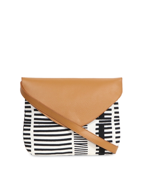 

Diwaah White & Black Printed Handmade Sling Bag