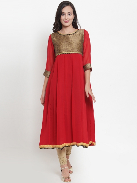 

WESTCLO Women Maroon Anarkali Kurta