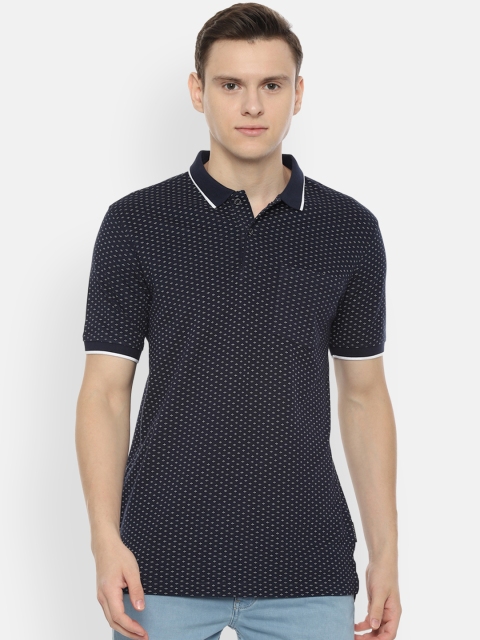 

Van Heusen Sport Men Navy Blue Printed Polo Collar T-shirt