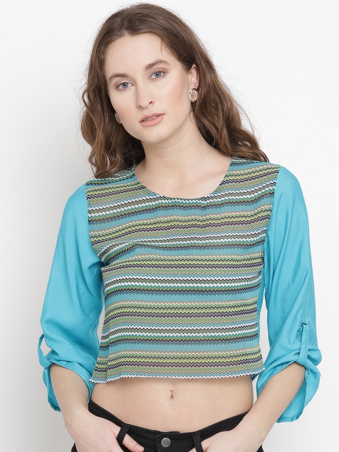 

Abiti Bella Women Sea Green Printed Top