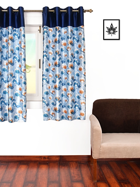 

Ariana Blue & Orange Single Room Darkening Window Curtain