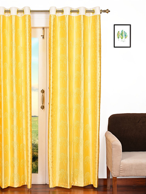

Ariana Yellow Single Room Darkening Door Curtain