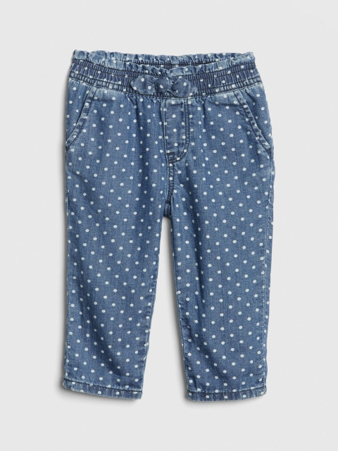 

GAP Girls Blue & Off-White Baby Dot Denim Pull-On Pants