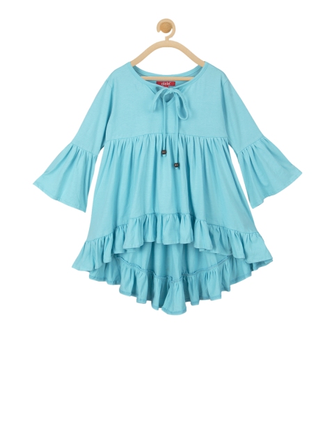 

Olele Girls Solid Blue A-Line Dress